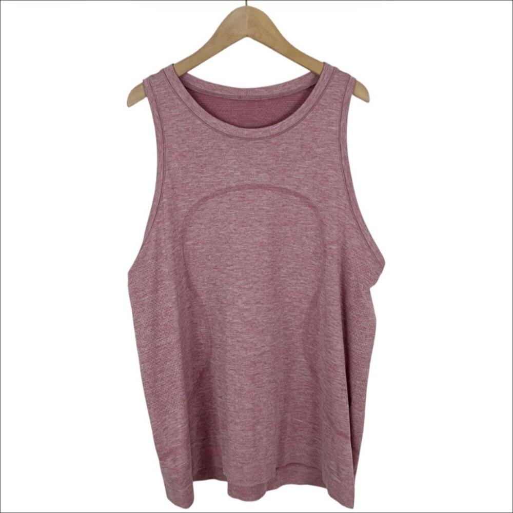 Lululemon Swiftly Relaxed Tank Top in Cherry Pink/White Size 10